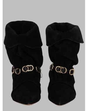 Isabel Marant Velvet Leather Boots - Black