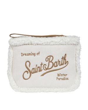 MC2 Saint Barth Mini Aline Shearling Pouch - White