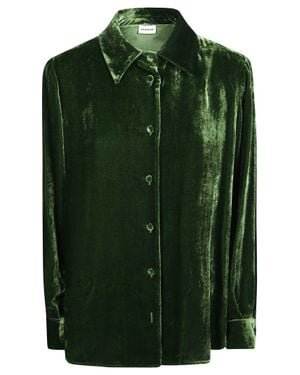 P.A.R.O.S.H. Velvet-Feel Viscose Silk Shirt - Green