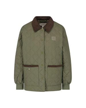Calvin Klein Quilted Corduroy Collar Jacket - Green