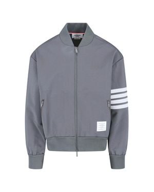 Thom Browne 4 Bar Bomber Jacket - Gray