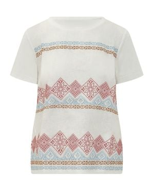 Weekend by Maxmara Geometric Embroidered T-Shirt - White