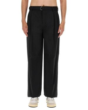 Lanvin Tailored Wool Wide Leg Pants - Black
