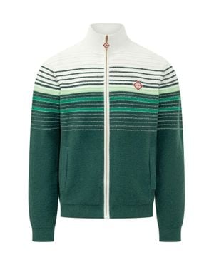 CASABLANCA Boucle Loop Zip Up Sweatshirt - Green