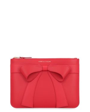 Comme des Garçons Leather Pouch - Red