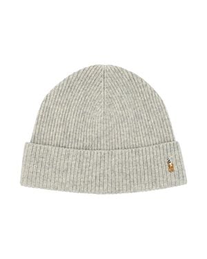 Polo Ralph Lauren Soft Wool Blend Signature Pony Beanie With Fold-Over Cuff - Natural