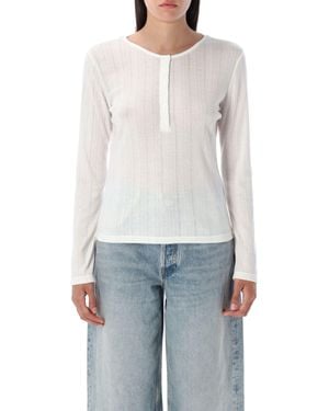 Anine Bing Pia Serafino Ls Top - White
