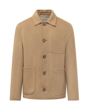 Ami Paris Boxy Buttoned Jacket - Natural