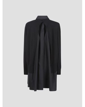 Sacai Poplin-Cotton Knit Dress - Black