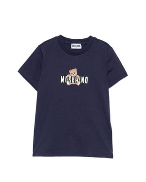 Moschino Graphic Short Sleeve Teddy Neck Tee For Boys - Blue