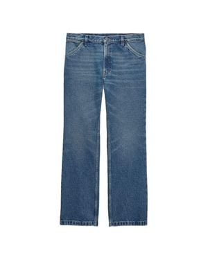 Prada Tight Fit And Regular Waist Washed Denim Jeans - Blue
