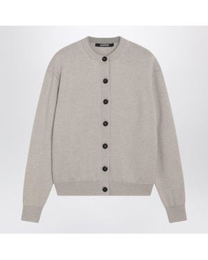Jacquemus Moulin Light Merino Wool Cardigan - Gray