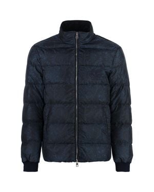 Etro Paisley-Print Padded Jacket - Blue