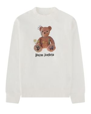 Palm Angels Kids Cotton Sweatshirt - White