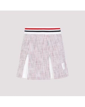 Thom Browne Pleated Mini Skirt With Striped Design - Pink