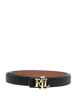 Ralph Lauren Reversible Hammered Leather Belt - White
