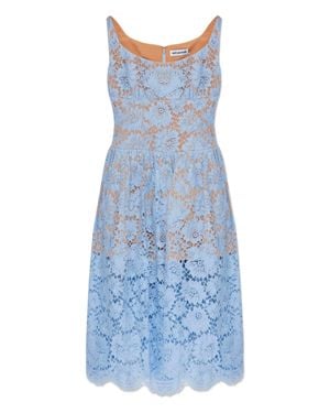 Self-Portrait Floral Lace Midi Dress - Blue