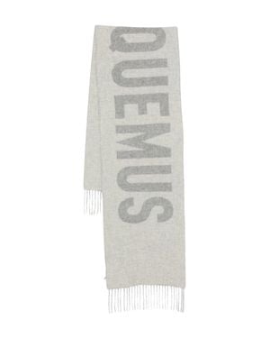 Jacquemus Logo Wool Scarf - White