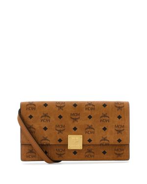 MCM Aren Wallet With Shoulder Strap - Brown