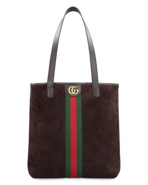Gucci Shopping Bag Ophidia Calf Leather Tote - Black