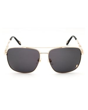 Just Cavalli Sjc030 Rectangular Metal Sunglasses - Gray