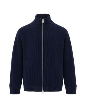 Carhartt Ribbed Zip-Knit Cardigan - Blue