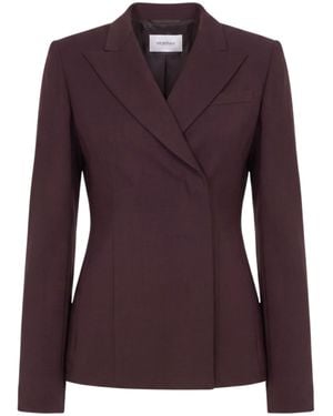 Sportmax Tailored Double-Breasted Blazer Jacket - Purple