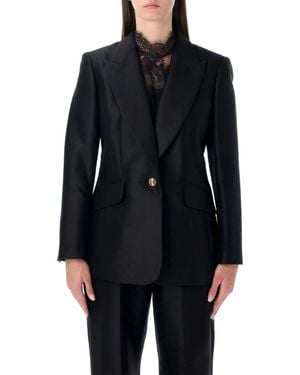 Zimmermann Hypnotic Wool-Silk Blend Tailored Jacket - Blue