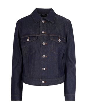 A.P.C. A. P.C. Stylish Mini Cotton Blend Coat For - Blue