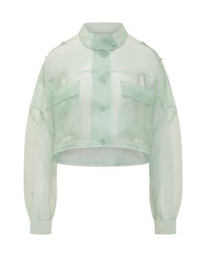 Pinko Light Knit Short Caban Jacket - Green