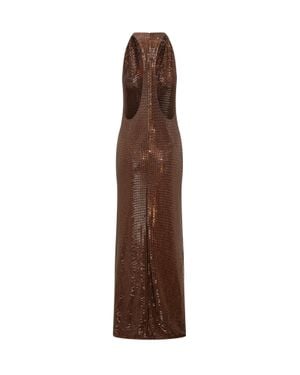 Self-Portrait Racer Back Maxi Dress - Brown