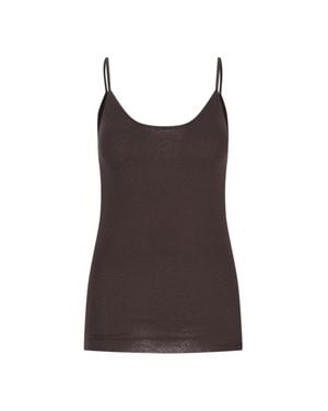 KHAITE 100% Viscose Draped Top - Brown