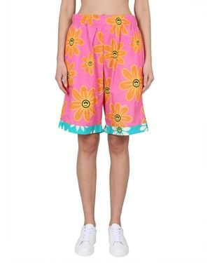 Barrow Sunflower Print Bermuda Shorts - Pink