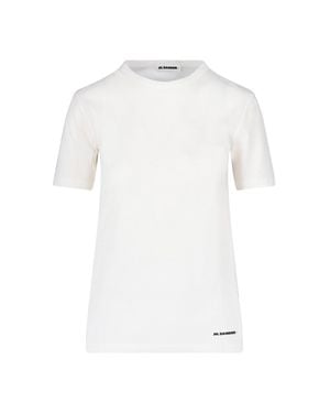 Jil Sander Logo Cotton Crewneck T-Shirt - White