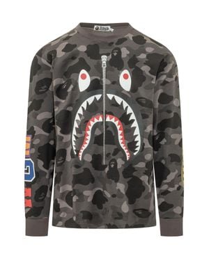A Bathing Ape Mini Camouflage Graphic T-Shirt - Gray