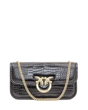 Pinko Mini Love Box Shoulder Bag - Gray