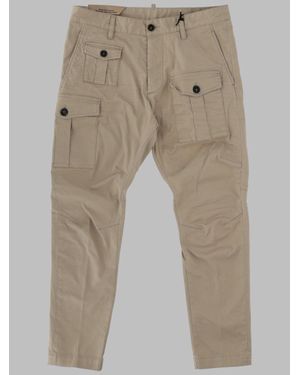 DSquared² Cotton-Stretch Pants - Natural