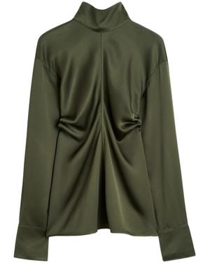 TOTEME Draped Turtleneck Top - Green
