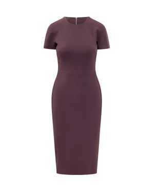 Victoria Beckham Chic Midi Dress For Effortless Elegance - Purple