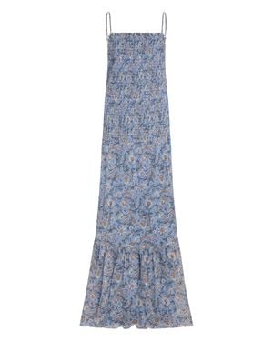Veronica Beard Long Dress With Floral Print - Blue