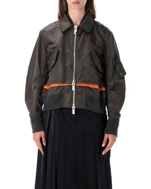 Sacai Nylon Twill Hybrid Bomber Jacket - Black