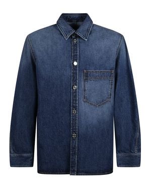 Givenchy Overshirt With Stand-Up Collar - Blue
