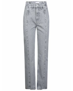 Ganni Rigid Denim Fold Jeans - Gray