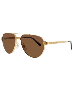 Cartier Ct0425S Metal Sunglasses 59-16-140 With Polarized Lenses - Black