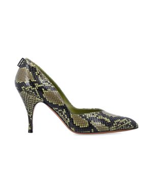 Miu Miu Python-Print Ayers Leather Pumps - Green