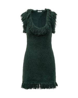 slim fit dress slacks Boulevarde Fringe Trim Mini Dress Dark Green main image 0