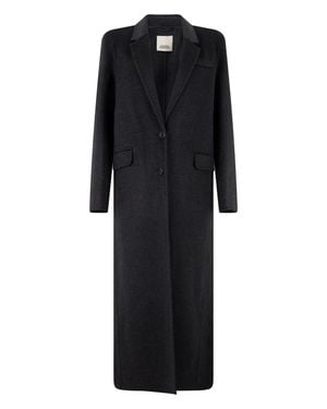 Isabel Marant Long Wool-Cashmere Open-Front Jacket - Black