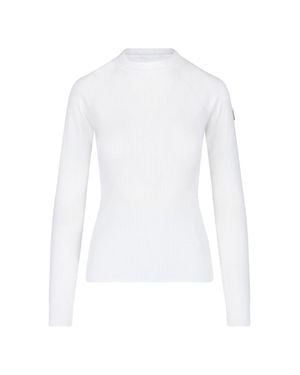 Moncler Lightweight Viscose-Blend Crewneck Sweater - White