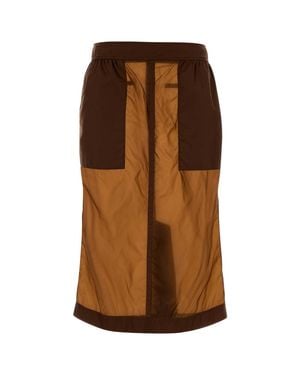 Saint Laurent Chocolate Nylon Skirt - Brown