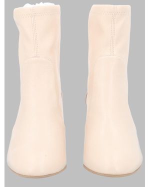 Stuart Weitzman Nappa Leather Mini Boots - Natural